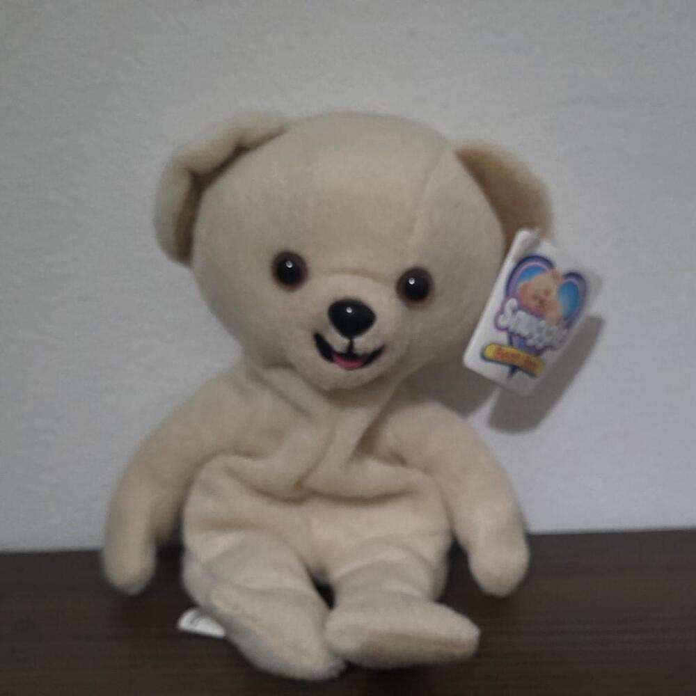 vintage snuggles tan and cream plush teddy bear #teddybear #plush